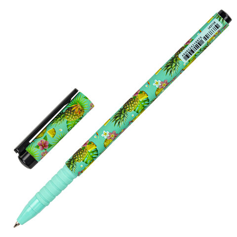 Ручка шариковая BRAUBERG SOFT TOUCH GRIP "PINEAPPLE", СИНЯЯ, мягкое Ручка шариковая BRAUBERG SOFT TOUCH GRIP "PINEAPPLE", СИНЯЯ, мягкое