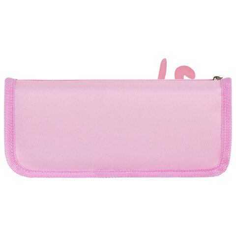 Пенал мягкий ЮНЛАНДИЯ, 2 отделения, полиэстер, Bunnies, розовый, 21х9х6 см,