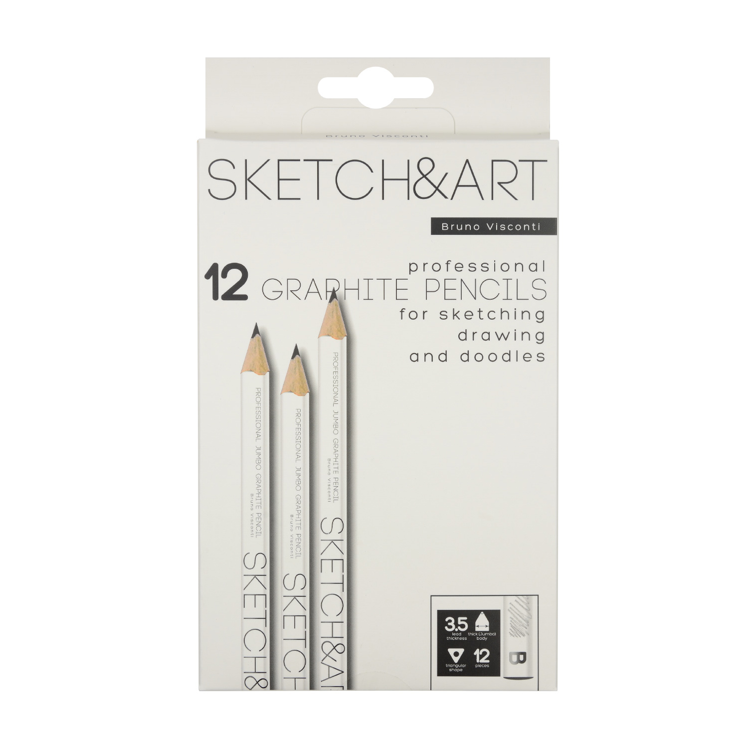 КАРАНДАШ ЧЕРНОГРАФИТОВЫЙ "Sketch&Art. Jumbo" В, 3,5 MM КАРАНДАШ ЧЕРНОГРАФИТОВЫЙ "Sketch&Art. Jumbo" В, 3,5 MM