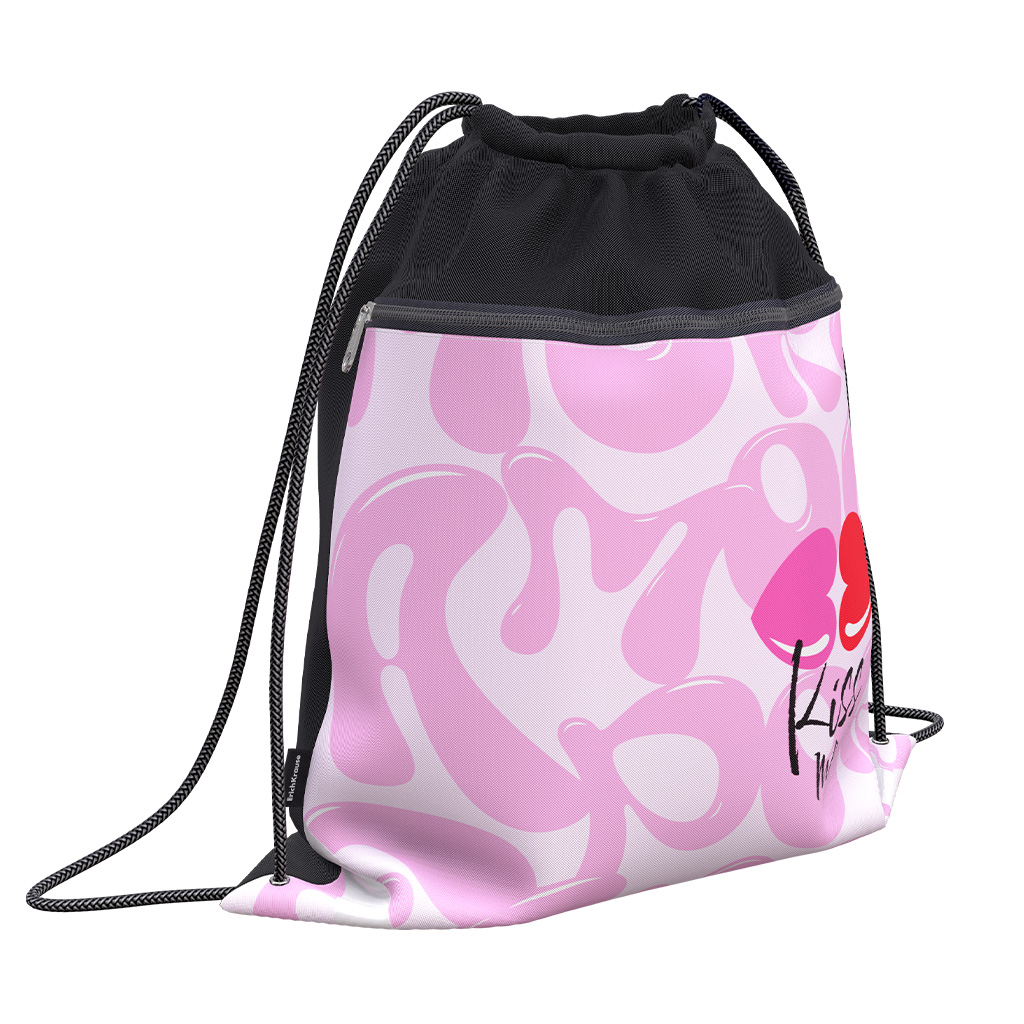 Мешок для обуви ErichKrause с карманом на молнии 500x410мм Pink Vibe Мешок для обуви ErichKrause с карманом на молнии 500x410мм Pink Vibe