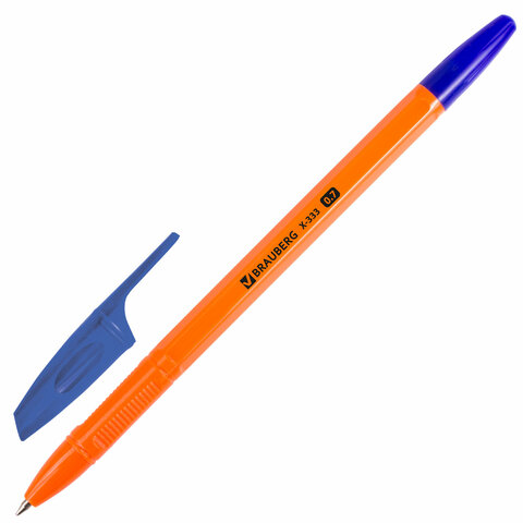 Ручка шариковая BRAUBERG "X-333 ORANGE", 12+1 В ПОДАРОК!, синяя, Ручка шариковая BRAUBERG "X-333 ORANGE", 12+1 В ПОДАРОК!, синяя,