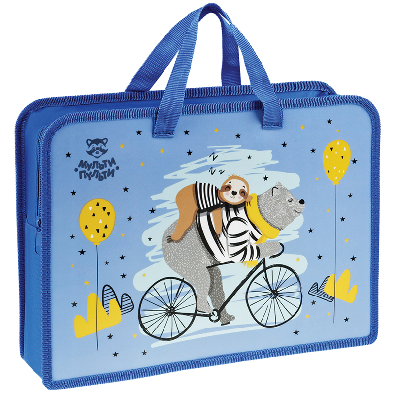 Папка с ручками А4, Мульти-Пульти "Best Friends", пластик, на молнии, Папка с ручками А4, Мульти-Пульти "Best Friends", пластик, на молнии,