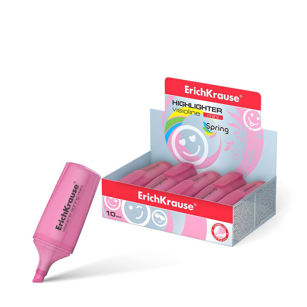 Текстмаркер Erich Krause Visioline Mini Spring, цвет чернил розовый (в Текстмаркер Erich Krause Visioline Mini Spring, цвет чернил розовый (в