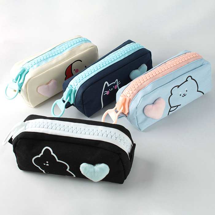 Пенал "Darvish" текстильный с крупным замком-молнией (4 вида)