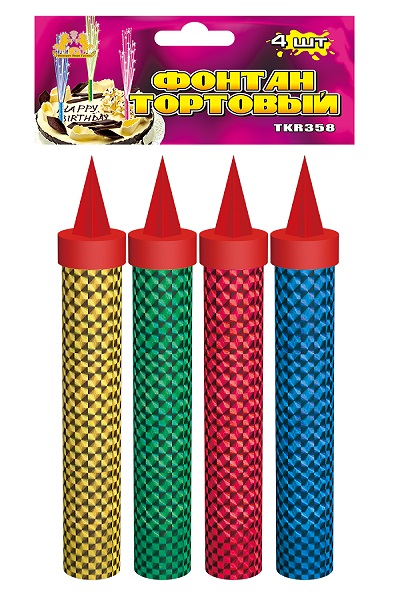 Фонтан TKR358 4 шт/уп. Цветное пламя 12 см Фонтан TKR358 4 шт/уп. Цветное пламя 12 см
