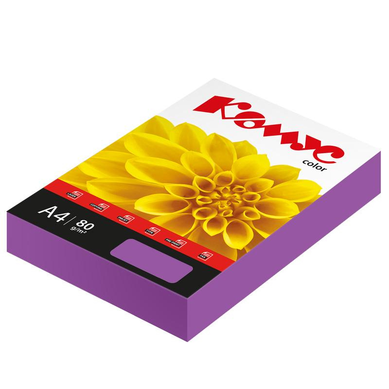 Бумага цветная Комус Color (лиловый интенсив), 80г, А4, 500 л. Бумага цветная Комус Color (лиловый интенсив), 80г, А4, 500 л.