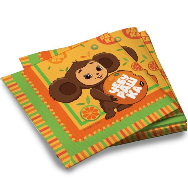 Салфетки Чебурашка 33х33см, 20 штук Салфетки Чебурашка 33х33см, 20 штук