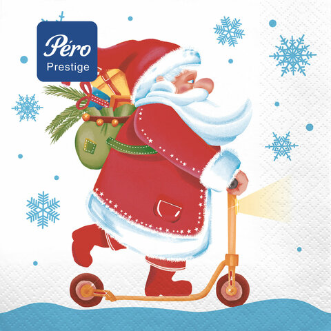 Салфетки бумажные 20 шт., 33х33 см, "Самокат", 3-слойные, PERO Салфетки бумажные 20 шт., 33х33 см, "Самокат", 3-слойные, PERO