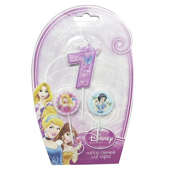 Свечи для торта Дисней Принцессы (цифра 7, медальоны 2 шт) Свечи для торта Дисней Принцессы (цифра 7, медальоны 2 шт)
