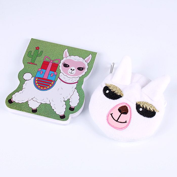 Набор канцелярский (блокнотА7, 48листов, монетница) Лама "Darvish" на