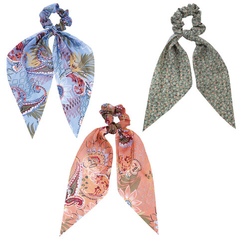 Резинка для волос 30 см, скранч, с хвостиками, АССОРТИ, MONTE VITA (МОНТЕ ВИТА),