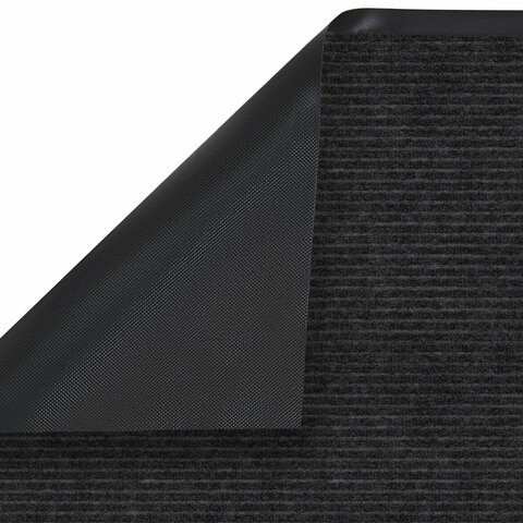 Коврик придверный 60х90 см, ЧЕРНЫЙ, влаго-грязезащитный, 450 г/м2, ребристый,