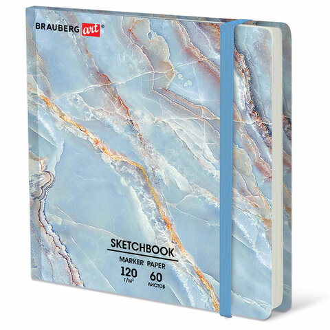 Скетчбук для маркеров 120 г/м2, 195х195 мм, 60 л., твердая обложка, резинка, Скетчбук для маркеров 120 г/м2, 195х195 мм, 60 л., твердая обложка, резинка,