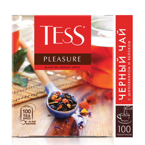 Чай TESS (Тесс) "Pleasure", черный с шиповником и яблоком, 100 Чай TESS (Тесс) "Pleasure", черный с шиповником и яблоком, 100