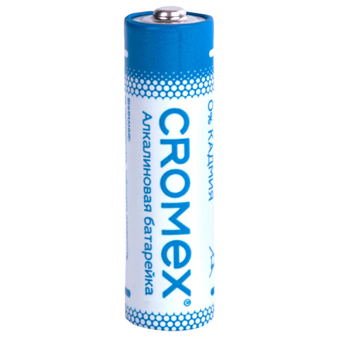 Батарейки алкалиновые "пальчиковые" КОМПЛЕКТ 4 шт., CROMEX (КРОМЕКС)