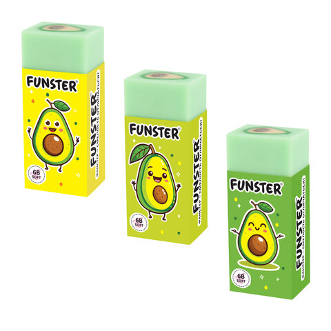 Ластик FUNSTER (ФАНСТЕР) "AVOCADO", 50х21х16 мм, прямоугольный, Ластик FUNSTER (ФАНСТЕР) "AVOCADO", 50х21х16 мм, прямоугольный,