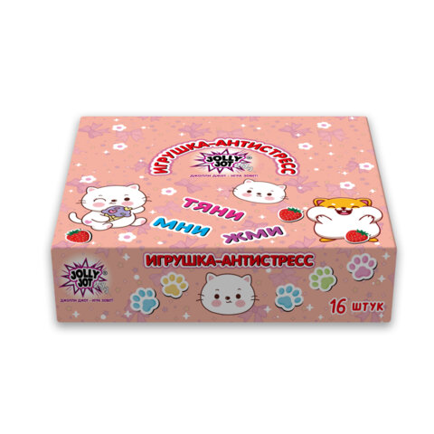 Игрушка-антистресс "ХОМЯЧОК", 6*4 см, ассорти 2 вида, дисплей, JOLLY