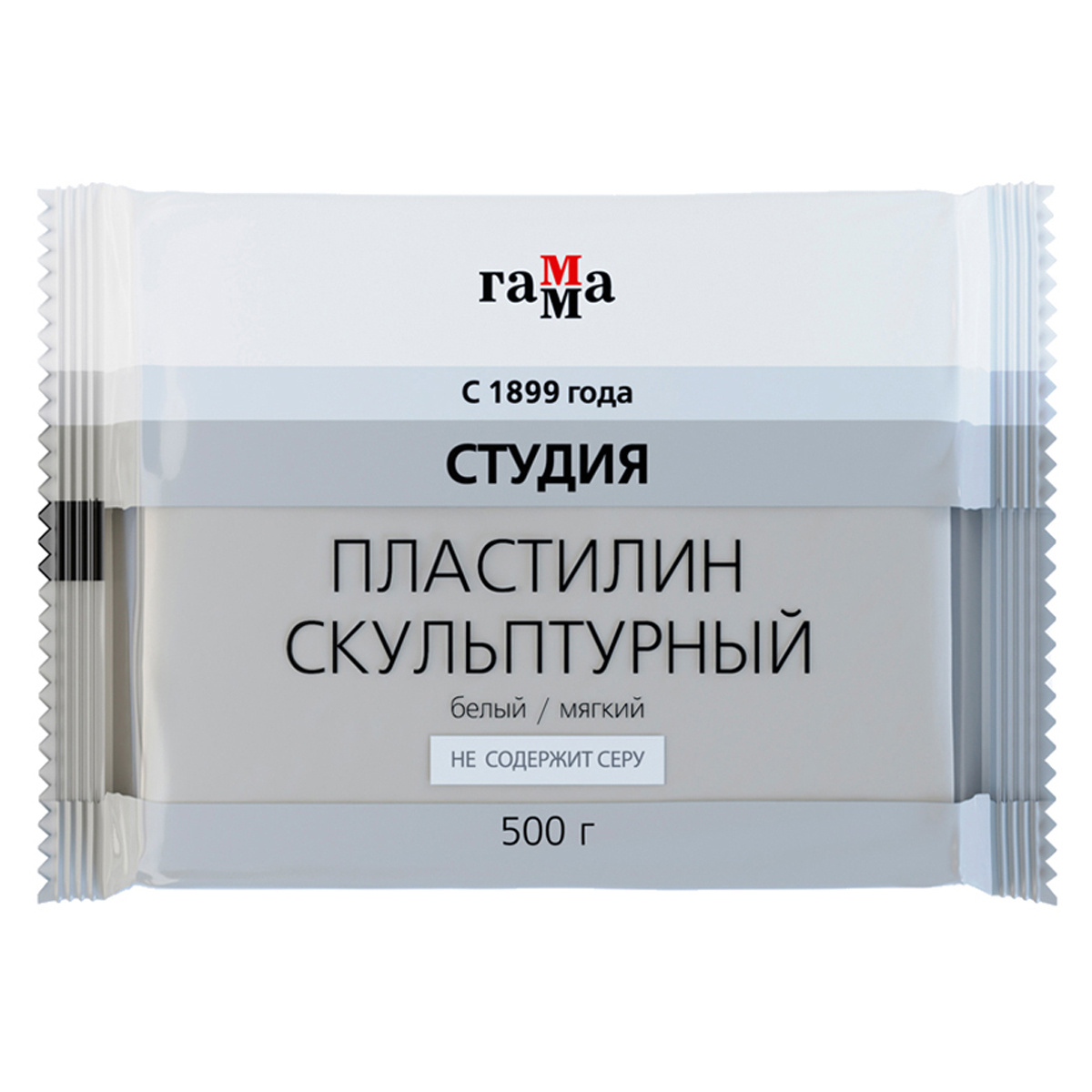 Пластилин скульптурный Гамма "Студия", белый, мягкий, 500г. Пластилин скульптурный Гамма "Студия", белый, мягкий, 500г.