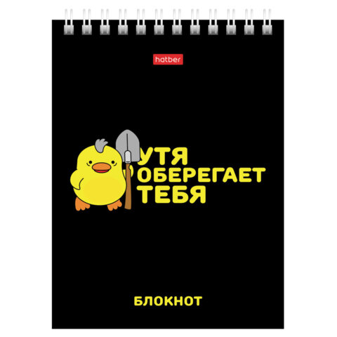 Блокнот МАЛЫЙ ФОРМАТ А6, 40 л., гребень, картон, клетка, HATBER,