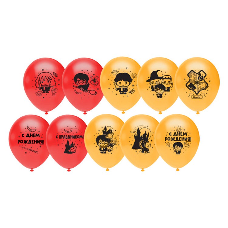 Воздушные шарики «Гарри Поттер» 30 см, 5 штук, дизайн Чиби