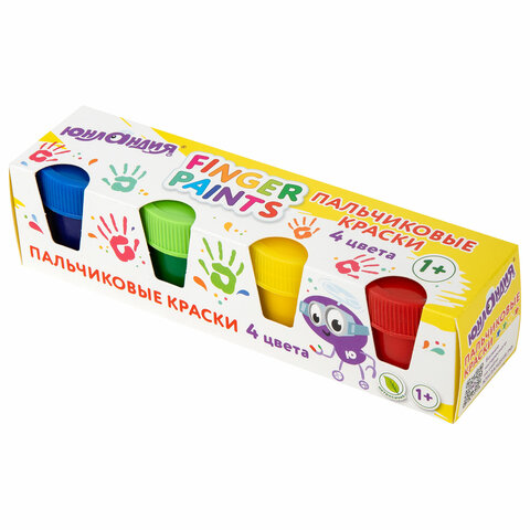 Краски пальчиковые для малышей от 1 года, классические цвета, 4 по 35 мл,