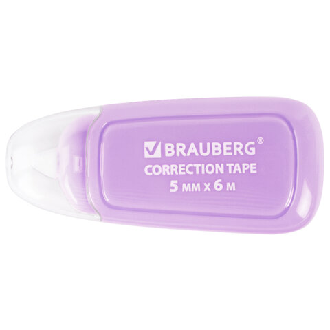 Корректирующая лента BRAUBERG COMPACT PLUS PASTEL, 5 мм х 6 м, корпус ассорти, Корректирующая лента BRAUBERG COMPACT PLUS PASTEL, 5 мм х 6 м, корпус ассорти,