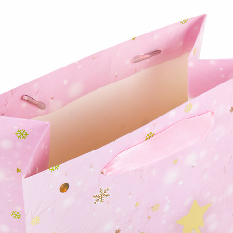 Пакет подарочный новогодний 17,8x9,8x22,9 см ЗОЛОТАЯ СКАЗКА "Lilac