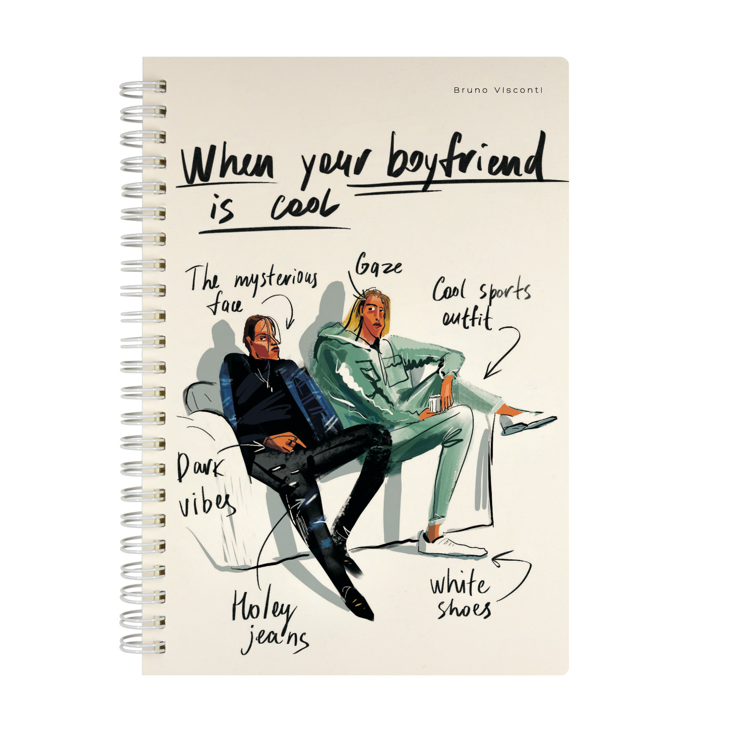 ТЕТРАДЬ НА ГРЕБНЕ, А5, Bruno Visconti "WHEN YOUR BOYFRIEND IS..."60л. ТЕТРАДЬ НА ГРЕБНЕ, А5, Bruno Visconti "WHEN YOUR BOYFRIEND IS..."60л.