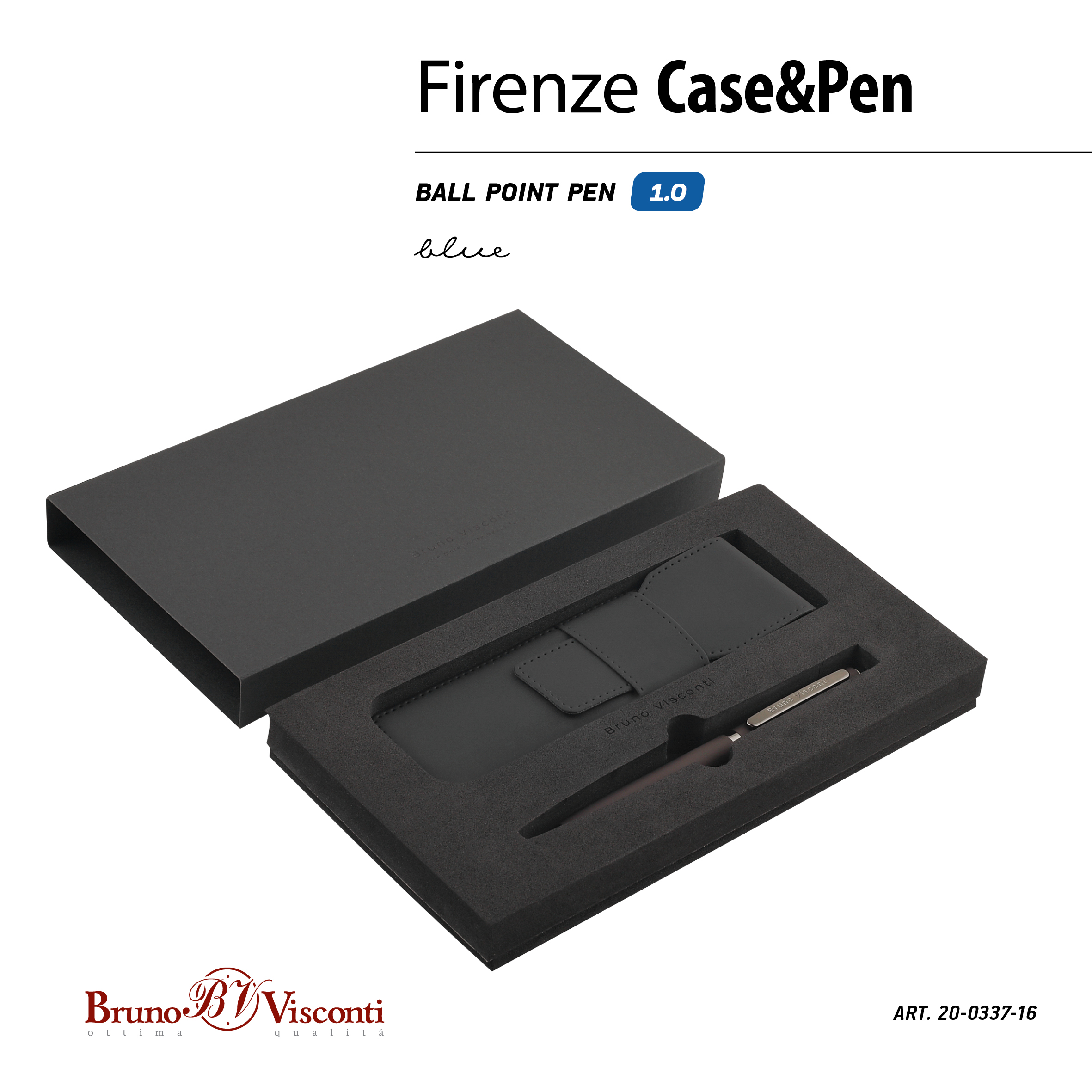 РУЧКА "FIRENZE" В ПОДАРОЧНОМ ЧЕХЛЕ, 1.0 ММ, СИНЯЯ (корпус коричневый, РУЧКА "FIRENZE" В ПОДАРОЧНОМ ЧЕХЛЕ, 1.0 ММ, СИНЯЯ (корпус коричневый,