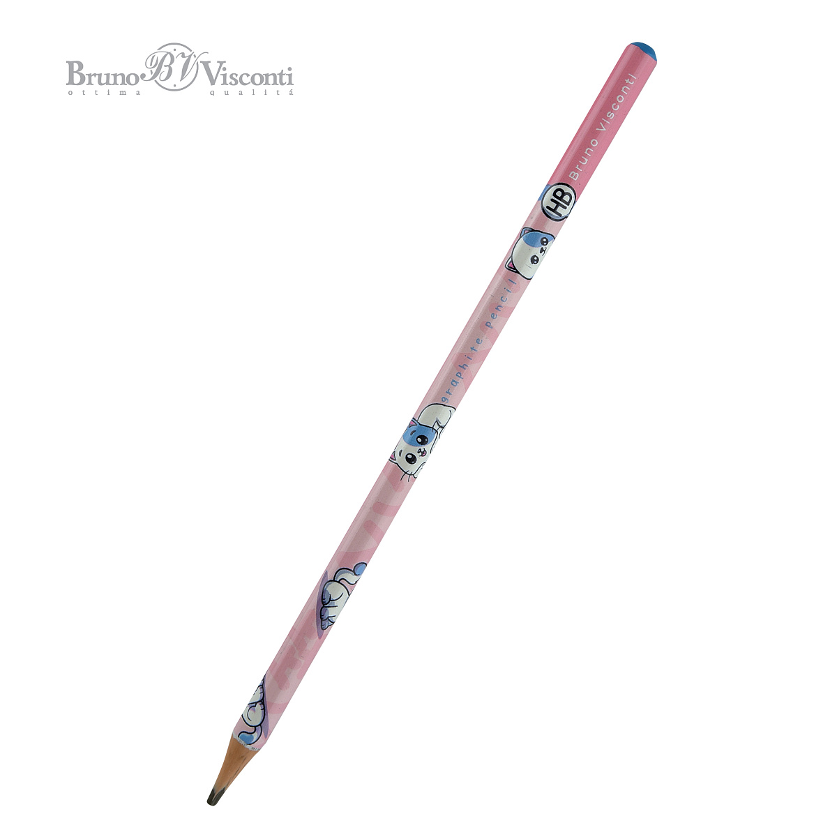 НАБОР: РУЧКА "HappyWrite" ШАР. 0.5 мм И КАРАНДАШ ЧЕРН. НВ "Kawaii