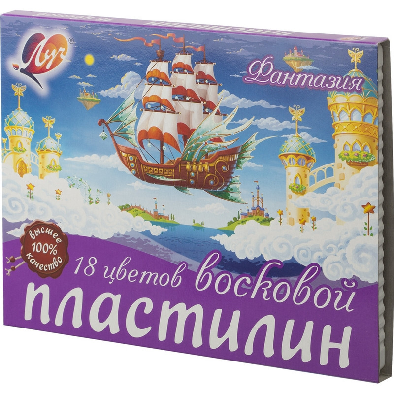 Пластилин восковой Луч Фантазия 18цв стек 315г 25С 1524-08 971243 Пластилин восковой Луч Фантазия 18цв стек 315г 25С 1524-08 971243