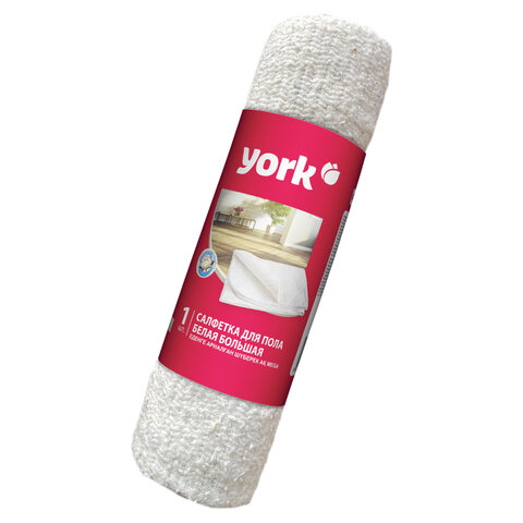 Тряпка для мытья пола 60х80 см, плотность 260 г/м2, ХПП, белая в рулоне, YORK, Тряпка для мытья пола 60х80 см, плотность 260 г/м2, ХПП, белая в рулоне, YORK,