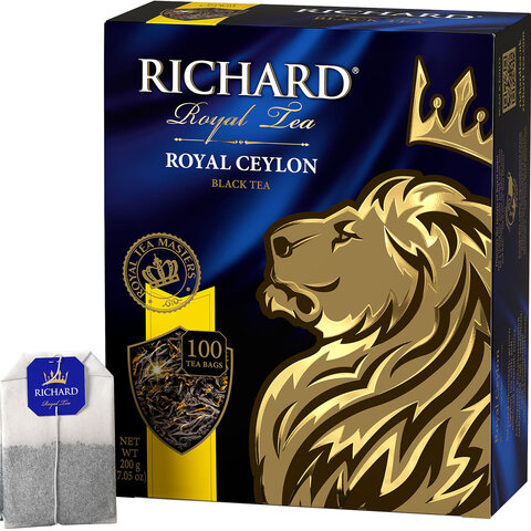 Чай RICHARD (Ричард) "Royal Ceylon" ("Роял Цейлон"), черный, Чай RICHARD (Ричард) "Royal Ceylon" ("Роял Цейлон"), черный,