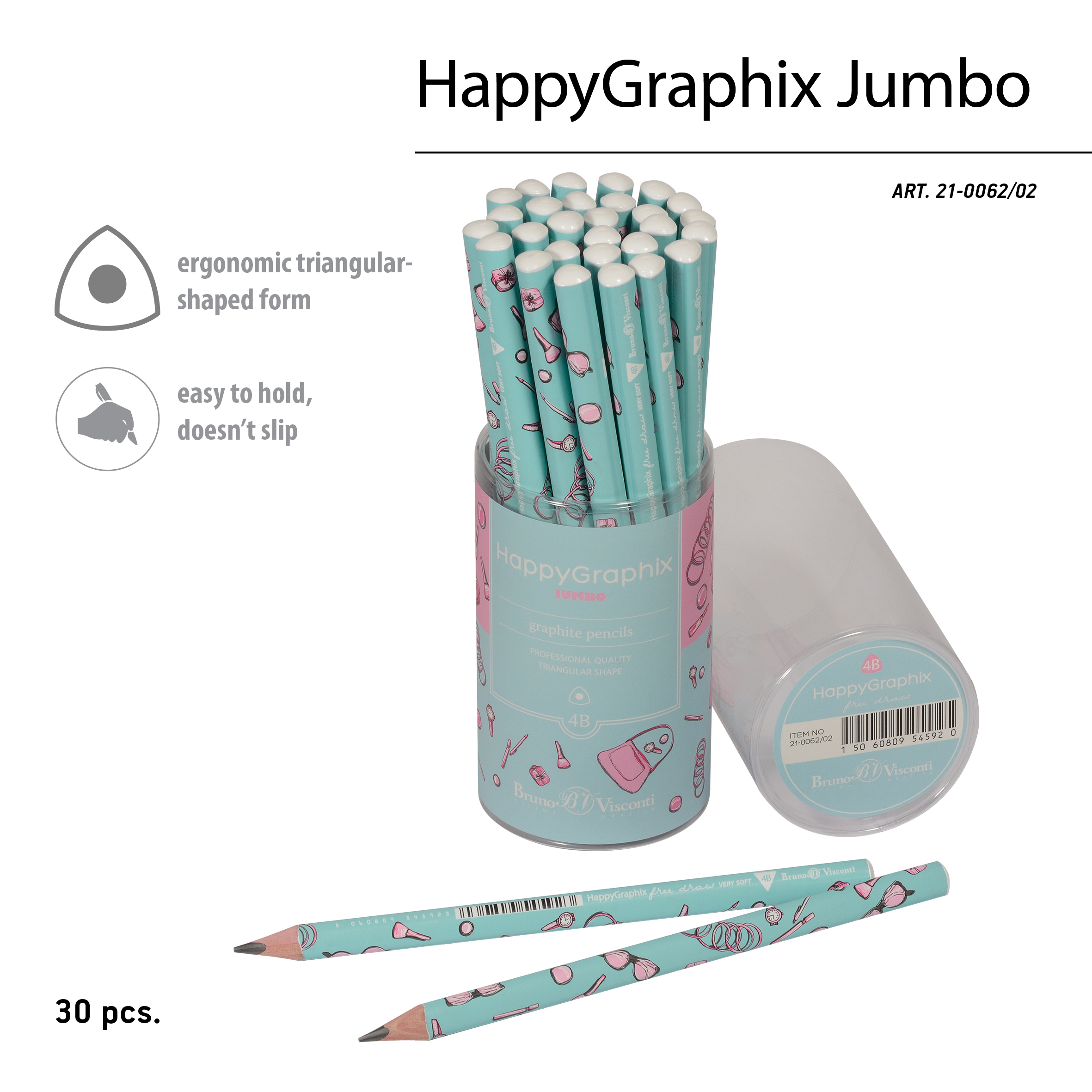 КАРАНДАШ ЧЕРНОГРАФИТОВЫЙ "HappyGraphix Jumbo. Life Style. Pink dream" КАРАНДАШ ЧЕРНОГРАФИТОВЫЙ "HappyGraphix Jumbo. Life Style. Pink dream"