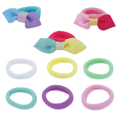 Резинка для волос НАБОР 9 шт., мягкие, medium size, ассорти форм, оттенки Резинка для волос НАБОР 9 шт., мягкие, medium size, ассорти форм, оттенки