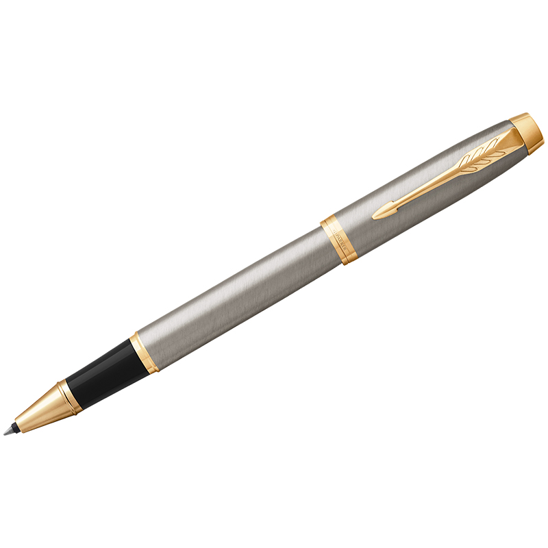 Ручка-роллер Parker "IM Brushed Metal GT" черная, 0,8мм, подарочная Ручка-роллер Parker "IM Brushed Metal GT" черная, 0,8мм, подарочная