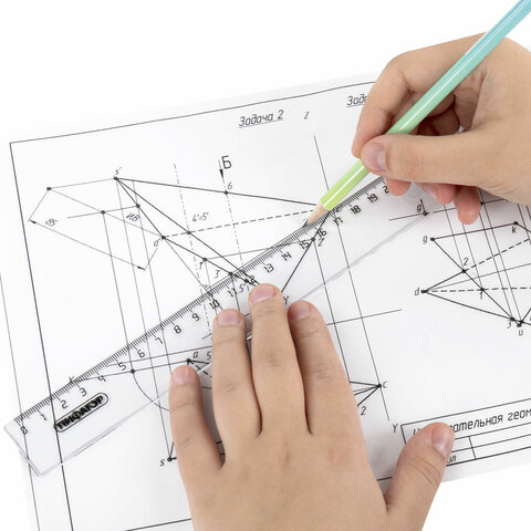 Линейка пластиковая 30 см, ПИФАГОР, прозрачная, бесцветная, 210611 Линейка пластиковая 30 см, ПИФАГОР, прозрачная, бесцветная, 210611