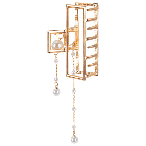 Краб для волос 7,5 см, с подвесками, золотистый, АССОРТИ, MONTE VITA (МОНТЕ