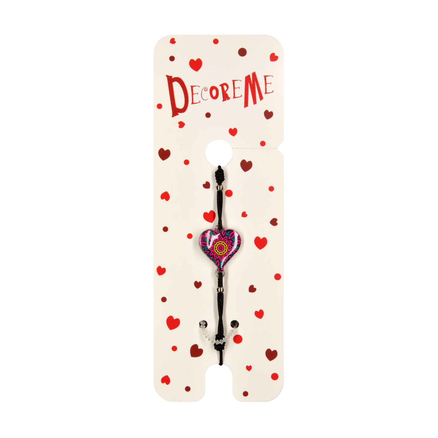 БРАСЛЕТ НА РЕЗИНКЕ, "СЕРДЦЕ" ВИД 1, 4 ЦВЕТА