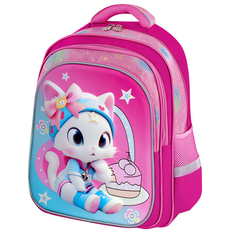 Рюкзак BRAUBERG KIDS FLOSSY, 2 отделения, 3 кармана, "Sweet Kitten", Рюкзак BRAUBERG KIDS FLOSSY, 2 отделения, 3 кармана, "Sweet Kitten",
