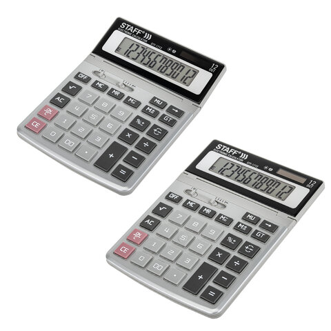 Калькулятор настольный металлический STAFF STF-1712 (200х152 мм), 12 разрядов, Калькулятор настольный металлический STAFF STF-1712 (200х152 мм), 12 разрядов,