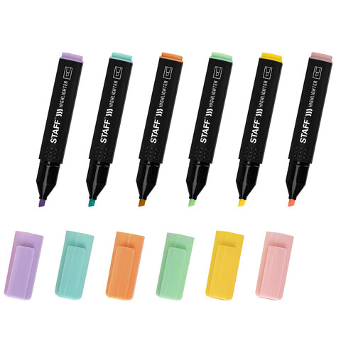 Набор текстовыделителей STAFF "Basic Budget HL-02P", 6 ЦВЕТОВ, Набор текстовыделителей STAFF "Basic Budget HL-02P", 6 ЦВЕТОВ,
