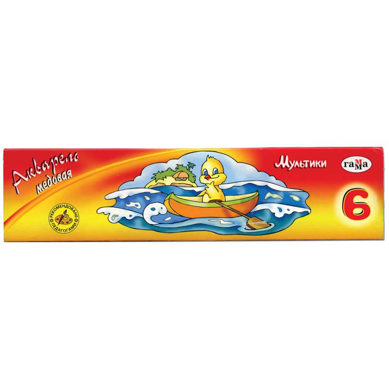 Акварель "Мультики" 06 цветов, без кисти, картон: 211046 штр.: Акварель "Мультики" 06 цветов, без кисти, картон: 211046 штр.: