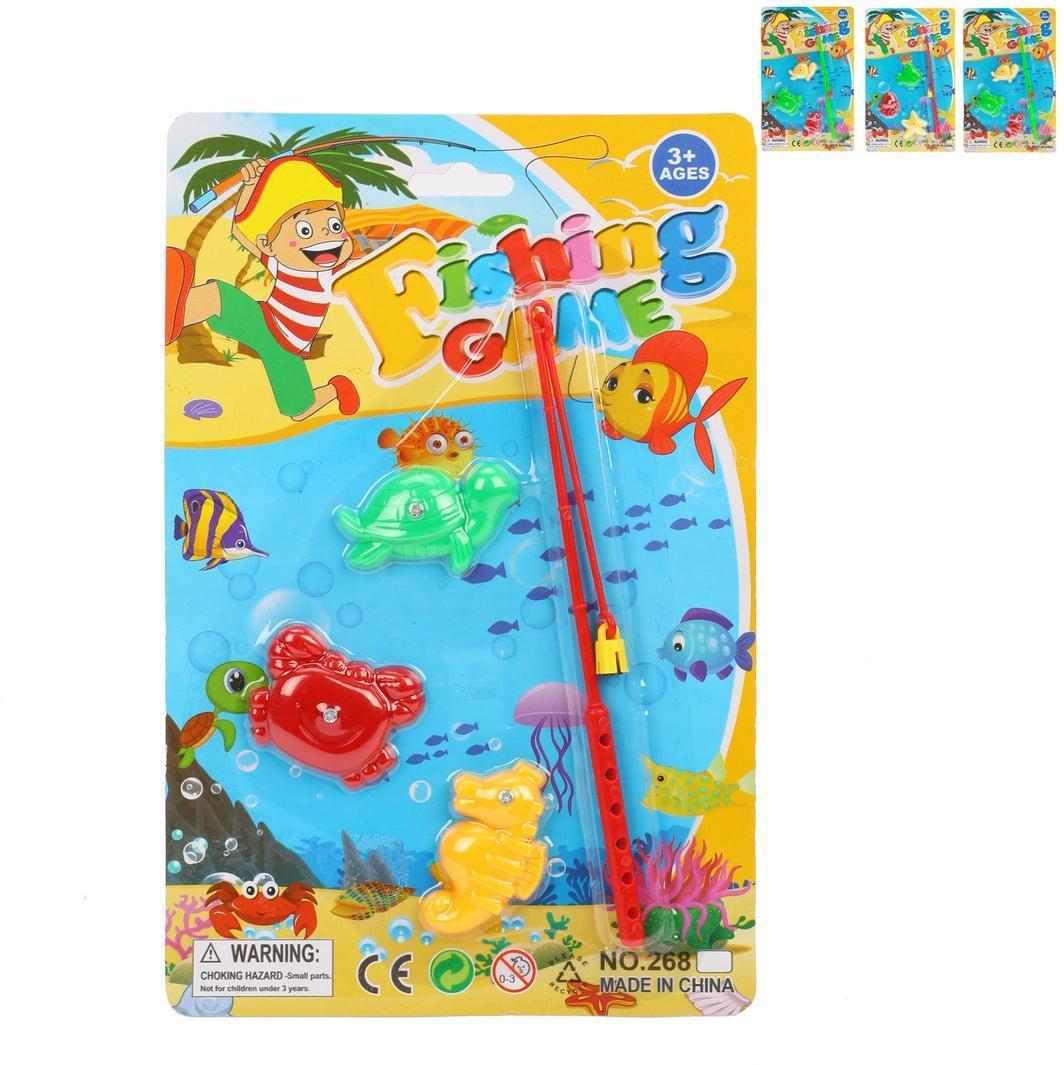 Набор Рыбалка магнитная, в комплекте 3 фигурки, 1 удочка, в ассортименте Набор Рыбалка магнитная, в комплекте 3 фигурки, 1 удочка, в ассортименте