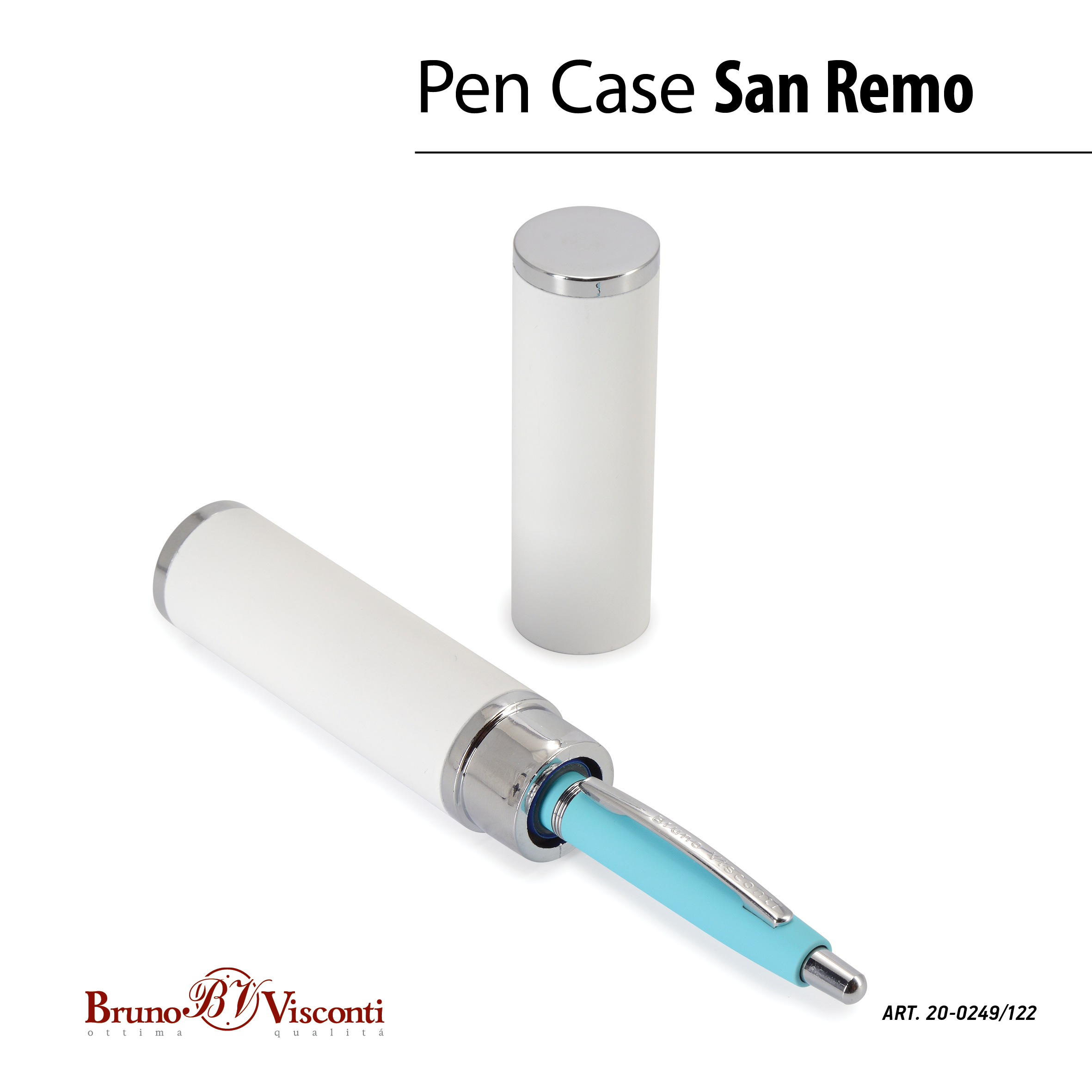 РУЧКА "SAN REMO" В ТУБУСЕ КРУГЛОЙ ФОРМЫ 1,0 ММ, СИНЯЯ (корпус голубой, РУЧКА "SAN REMO" В ТУБУСЕ КРУГЛОЙ ФОРМЫ 1,0 ММ, СИНЯЯ (корпус голубой,