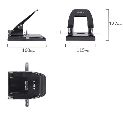 Дырокол металлический STAFF, до 30 листов, черный, 224650 Дырокол металлический STAFF, до 30 листов, черный, 224650