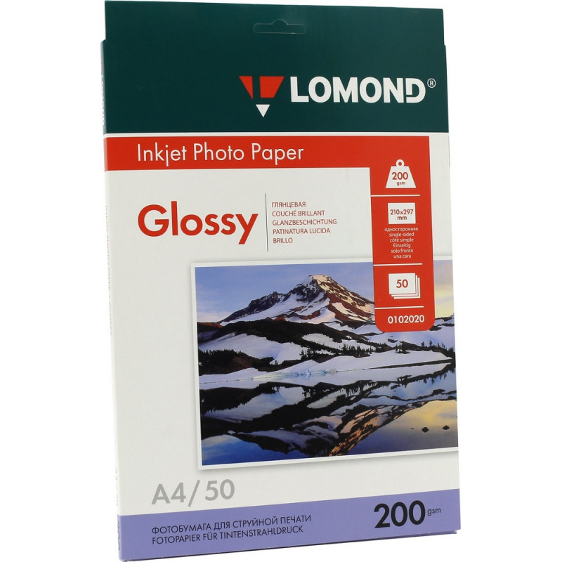Фотобумага LOMOND односторонняя глянцевая 200г A4 50л. 0102020 Фотобумага LOMOND односторонняя глянцевая 200г A4 50л. 0102020