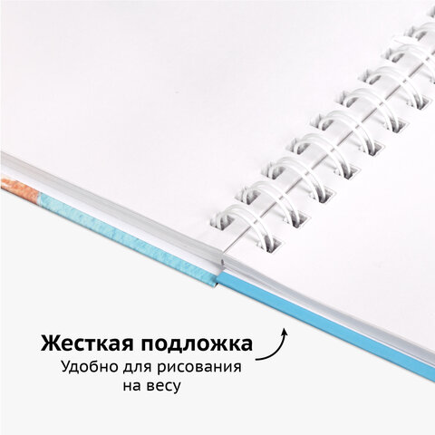 Скетчбук, белая бумага 100 г/м2 200х290 мм, 80 л., гребень, твердая обложка, Скетчбук, белая бумага 100 г/м2 200х290 мм, 80 л., гребень, твердая обложка,