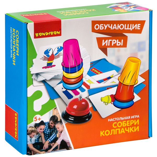 Обучающие игры Bondibon Настольная игра «СОБЕРИ КОЛПАЧКИ» Обучающие игры Bondibon Настольная игра «СОБЕРИ КОЛПАЧКИ»