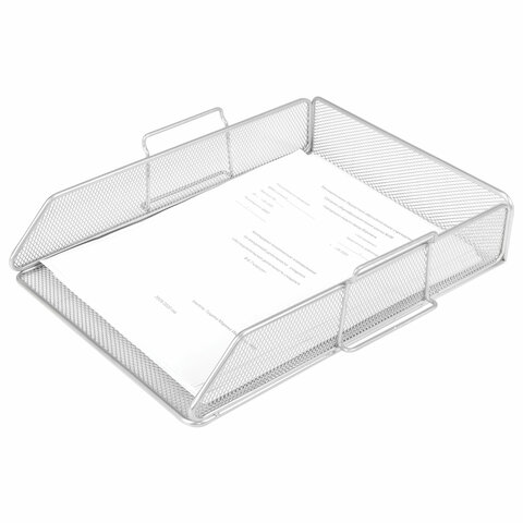 Лоток горизонтальный металлический для бумаг BRAUBERG "Germanium", А4 Лоток горизонтальный металлический для бумаг BRAUBERG "Germanium", А4